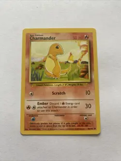 Pokemon TCG Charmander Base Set 46/102 Regular Unlimited Common LP - Image 1