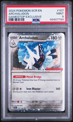 2024 POKEMON SCR EN-STELLAR CROWN GAMESTOP EXCLUSIVE #107 ARCHALUDON PSA 9 - Image 1