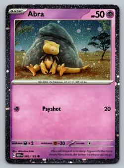 Abra Pokemon Scarlet & Violet 151 063/165 Cosmos Holo Promo NM - Image 1