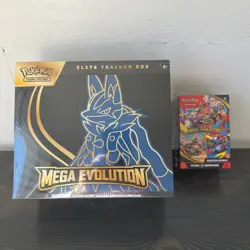 1 Pokemon Mega Evolutions ETB Elite Trainer Box (Lucario) and 1 Booster Box 💎🔥 - Image 1
