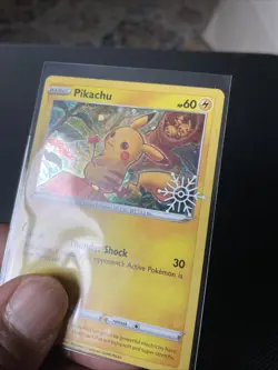 Pokemon Pikachu TCG Snowflake Promo SWSH153 Holo Card NM Condition - Image 3