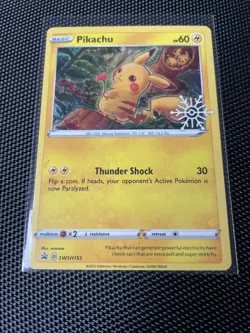 Pokemon Pikachu TCG Snowflake Promo SWSH153 Holo Card NM Condition - Image 4