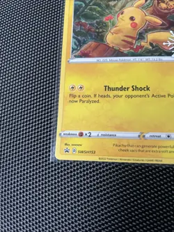 Pokemon Pikachu TCG Snowflake Promo SWSH153 Holo Card NM Condition - Image 5