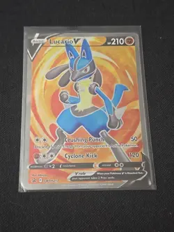 Lucario V SWSH213 SWSH: Sword & Shield Promo Cards Holo Ultra Rare Pokemon TCG - Image 1