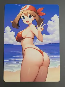 PokeGirl May Front/Back Card - ACG Anime Girl Doujin Waifu DIY Card - Image 1