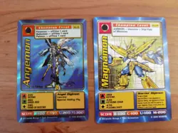 Lot of 2 Digimon cards, mint, Angemon Holo & Magnamon, English - Image 1