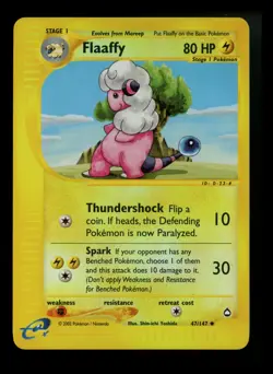 Flaaffy 47/147 Aquapolis 2002 Reverse Holo E-Series Vintage Pokemon Card TCG - Image 1