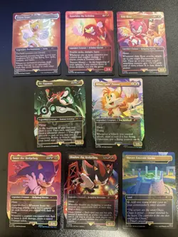Magic the Gathering Secret Lair Sonic the Hedgehog Foil Set OPENED w/ bonus card - Image 2