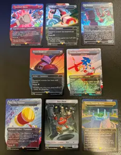Magic the Gathering Secret Lair Sonic the Hedgehog Foil Set OPENED w/ bonus card - Image 3