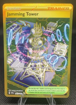 Jamming Tower 243/182 Gold Secret Rare Destined Rivals Alt Art 2025 Pokemon Card - Image 1