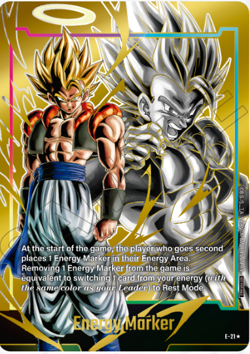 Dragon Ball Super Card Energy Markers E-21 Gold Gogeta English Mint - Image 1