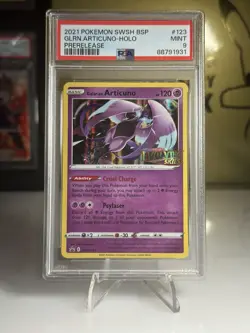 PSA 9 Galarian Articuno Evolving Skies Promo Cards Holo + Bumpers - Image 1