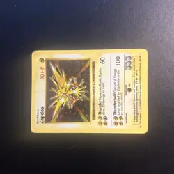 Zapdos 16/102 Base Set Pokemon Card Shadowless Heavily Played HP - Image 2