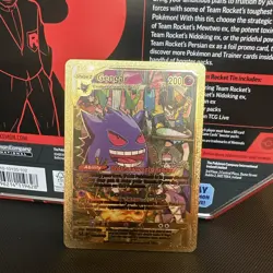 Gengar Gold Foil Fan Art Vinyl Textured Collector Pokemon Card - Image 1
