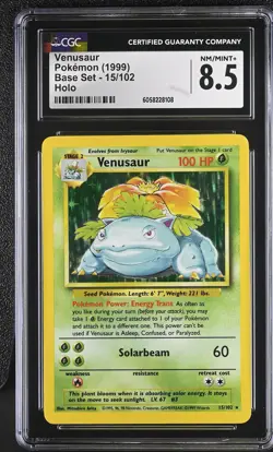 CGC 8.5 Venusaur 1999 Base Set 15/102 Holo Pokemon Card - Image 1
