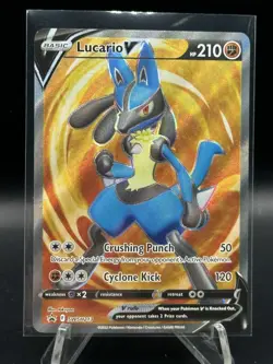 Pokemon TCG Lucario V SWSH213 SWSH Sword & Shield Promo Cards Holo NM black star - Image 1