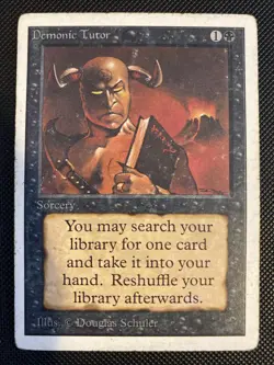 English - MTG Demonic Tutor - HP - Unlimited Edition - Image 1