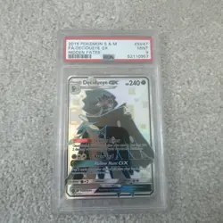 PSA 9 Pokemon Decidueye GX SV47 Hidden Fates Shiny Ultra Rare Full Art Holo - Image 1