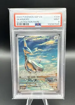 2024 POKEMON SSP EN-SURGING SPARKS ILLUSTRATION RARE #209 SKARMORY PSA 9 - Image 1