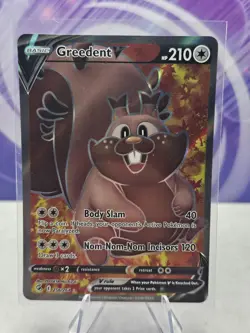 Pokemon TCG Greedent V 256/264 Fusion Strike Sword & Shield Full Art - Image 1