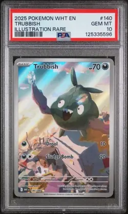 Trubbish 140/086 Illustration Rare Pokemon SV White Flare PSA 10 GEM MINT - Image 1