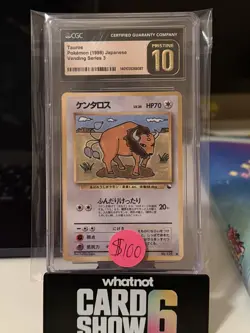 Pokemon Tauros #128 from Japanese Vending Series 3 in a CGC 10!! - Image 1