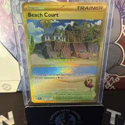 Pokemon TCG Beach Court Paradox Rift 263/182 Hyper Rare Gold Secret Rare Holo LP - Image 1
