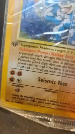 Machamp Holographic Rare 1st Edition Base Set #8/102 Factory Sealed Pokemon Tcg - Image 2