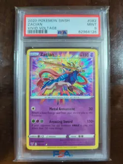2020 Pokemon Vivid Voltage #082 Zacian Amazing Rare PSA 9 - Image 1