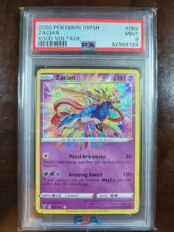 2020 Pokemon Vivid Voltage #082 Zacian Amazing Rare PSA 9 - Image 2