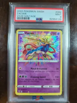 2020 Pokemon Vivid Voltage #082 Zacian Amazing Rare PSA 9 - Image 3