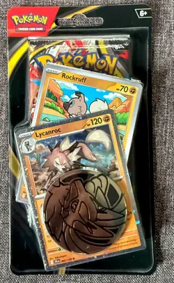 Pokemon TCG Mega Evolution Checklane Blister Pack Rockruff & Lycanroc Promo - Image 1