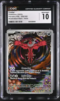 YVELTAL Paradox Rift Illustration Rare #205 CGC 10 Pokemon [Nostalgium] - Image 1