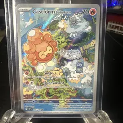 Castform Sunny Form 195/191 Sv08: Surging Sparks Holo rare Illustration Pokemon - Image 1