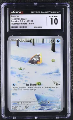 SNORUNT Paradox Rift Illustration Rare #188 CGC 10 Gem Mint Pokemon - Image 1