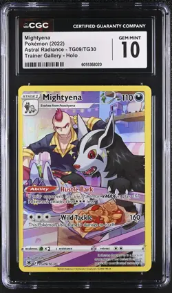 MIGHTYENA Astral Radiance Holo Rare #TG09 CGC 10 Gem Mint Pokemon - Image 1