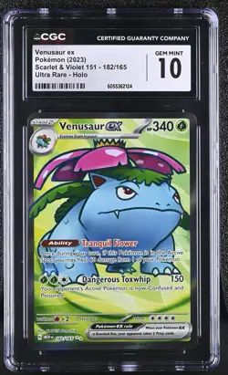 VENUSAUR EX 151 Holo Ultra Rare #182 CGC 10 Gem Mint Pokemon - Image 1