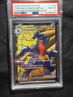 2025 POKEMON SVP EN-SV BLACK STAR PROMO #204 CYNTHIA'S GARCHOMP EX PSA 8 - Image 1