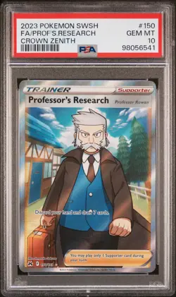 2023 POKEMON SWORD & SHIELD CROWN ZENITH FULL ART/PROFESSOR'S RESEARCH PSA 10 - Image 1