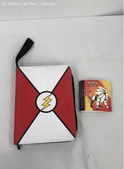 Pokemon Leather Bound Binder With Cards And 30 Page Mini Binder Great Condition - Image 1