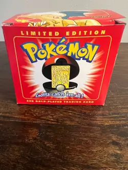 23K Gold Plated CHARIZARD Trading Card 1999 Burger King Pokemon Ball NEW - Image 1
