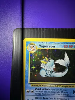 Pokemon TCG Vaporeon Holo Rare Card 12/64 Jungle Set, Vintage 1999 LP - Image 2
