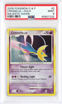 Pokemon D&P Majestic Dawn #2 Cresselia Holo PSA 9 Card MINT Diamond & Pearl Pop4 - Image 1
