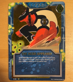 BEN 10 CCG VINTAGE SUPER RARE E-006 THE HERO APPEARS GOLD FOIL CARD - Image 1