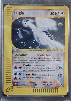 Pokemon Card Lugia Holo Secret Rare 149/147 Aquapolis crystal, PSA 2 GOOD .WOTC - Image 3