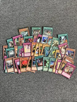 1996 Kazuki Yu-Gi-Oh Trading Cards Lot Of55 Conditions Vary - Heavily Played Mix - Image 1