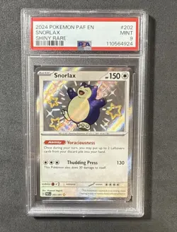 Pokemon 2024 PAF En-Paldean Fates Shiny Rare #202 Snorlax PSA 9 Mint - Image 1