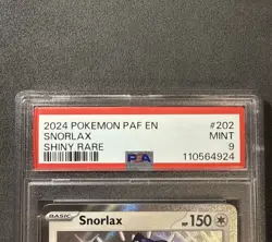 Pokemon 2024 PAF En-Paldean Fates Shiny Rare #202 Snorlax PSA 9 Mint - Image 3