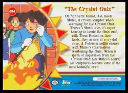 2000 Topps Pokemon TV Animation Series 3 The Crystal Onix #OR4 - Image 2