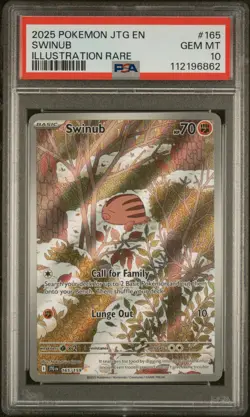 2025 POKEMON JTG EN-JOURNEY TOGETHER ILLUSTRATION RARE #165 SWINUB PSA 10 - Image 1